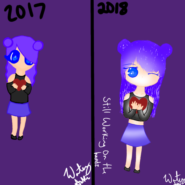Yami's Confession 2017 vs 2018 - ibisPaint