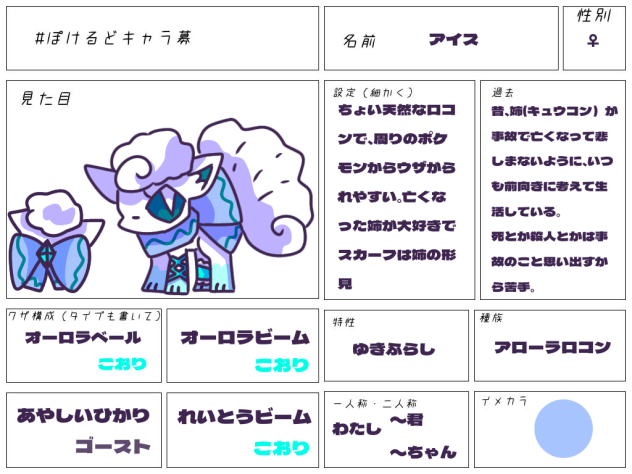 ぽけるどキャラ募