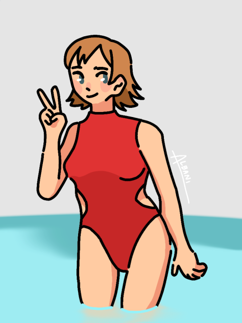Red swimsuit