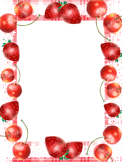 フルーツ背景、さくらんぼ、イチゴ