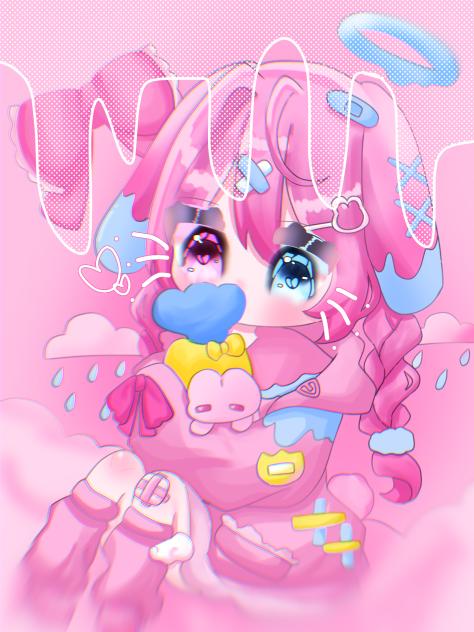 あおぴんくうさ໒꒱