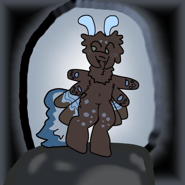 Blue moth oc (og by fruitpunched)