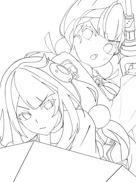 ゼンゼロ　柚葉&アリス　線画