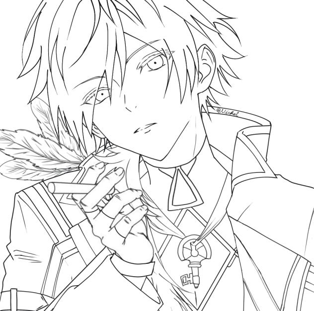 あなたのために 線画 フリー線画 好きに塗ってください。右は参考 言っ