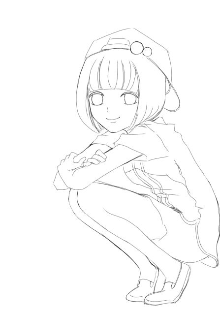 野球好き)の線画