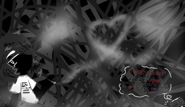 Room full of smoke and darkness