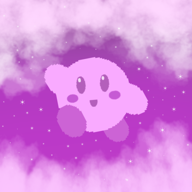 Purple Kirby with purple sky background