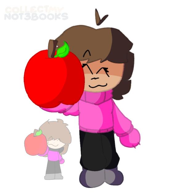 redraw of pika with a apple