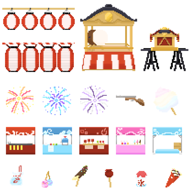 祭り素材（ドット絵）