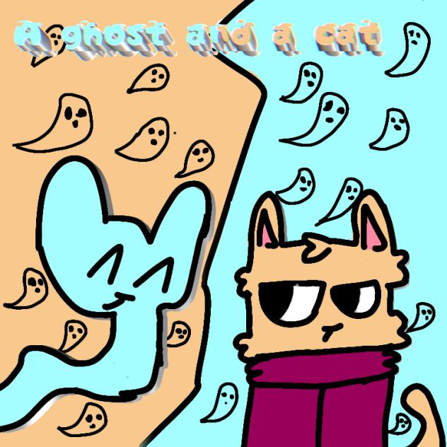 A ghost and a cat icon! - ibisPaint