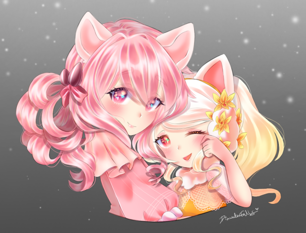 Pink and yellow