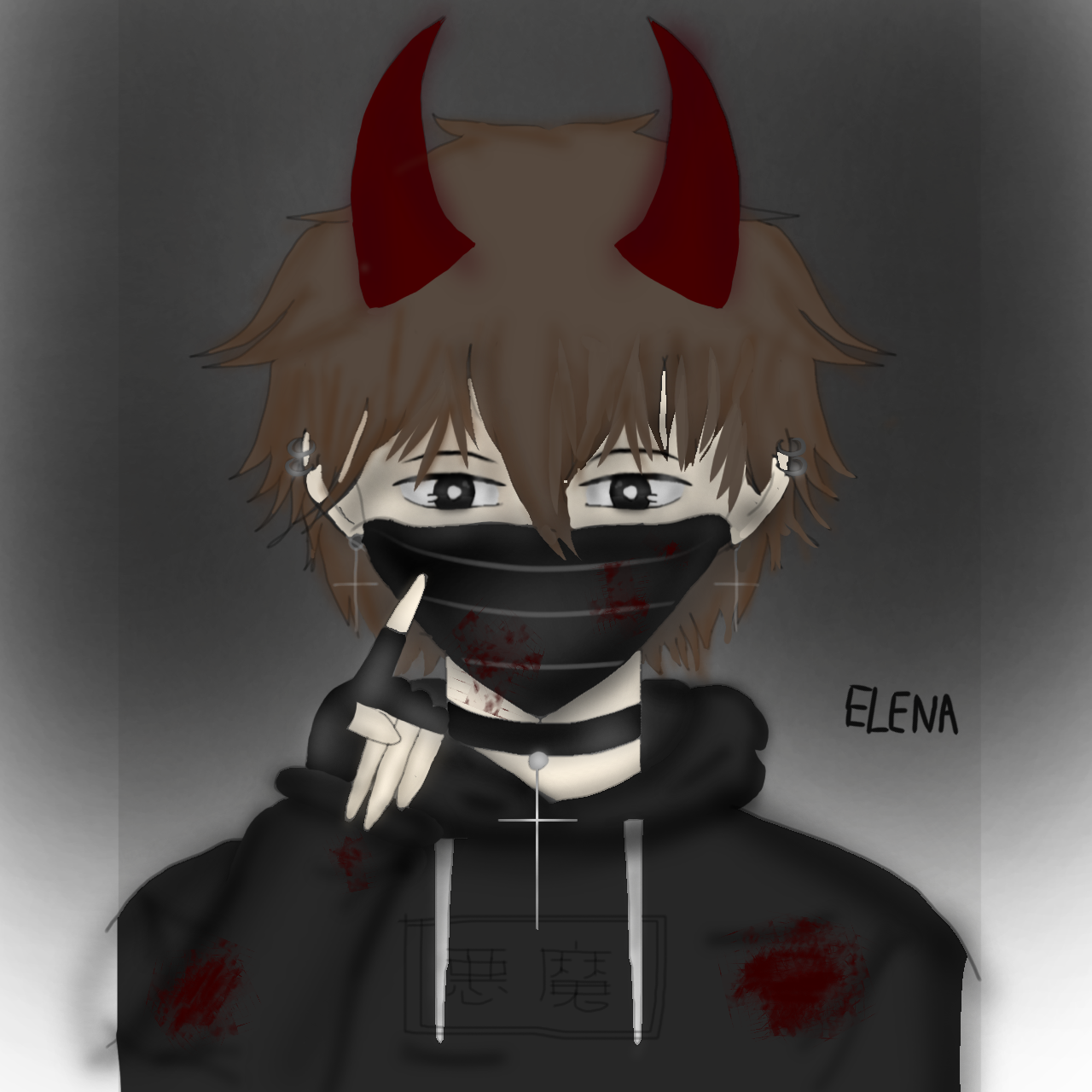 ﾟ+. demonic anime boy - ibisPaint