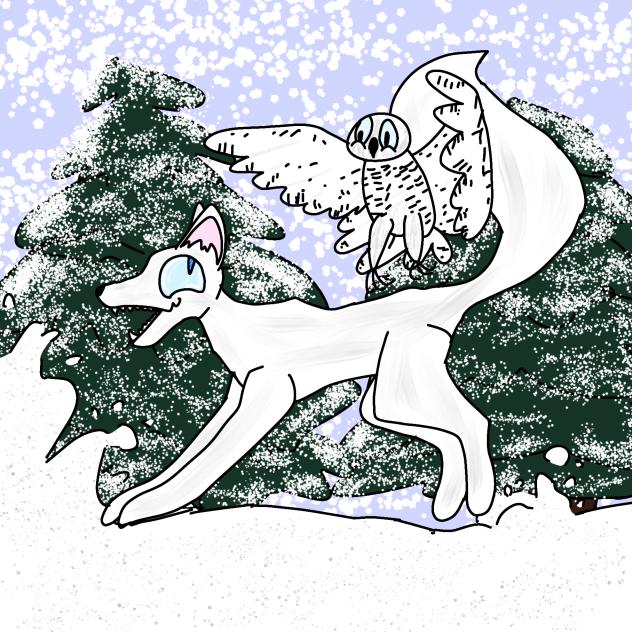 arctic fox x snowy owl - ibisPaint