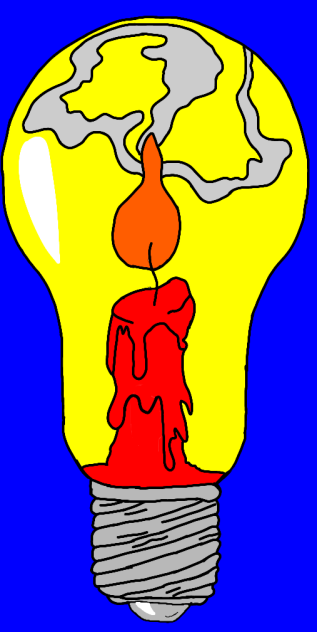 Kerze in Glühbirne