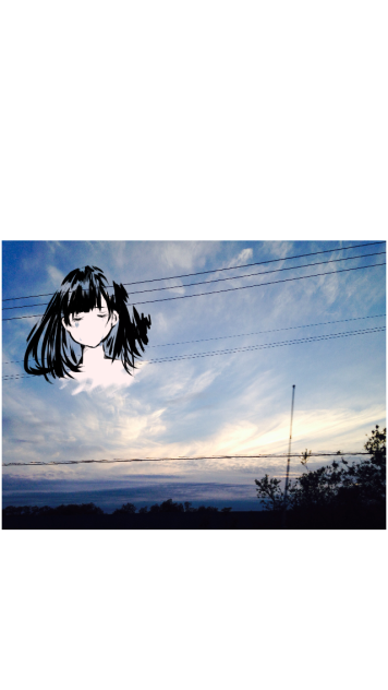 空に女の子 Ibispaint