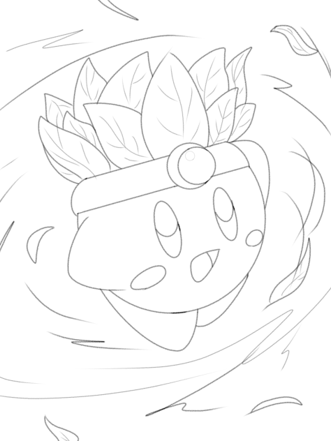 踊るリーフカービィ