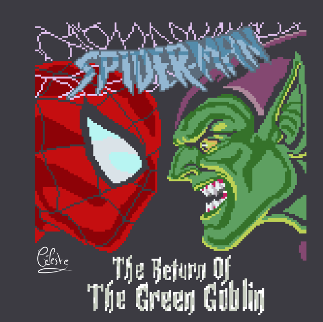 pixelart spider-man vs le bouffon vert
