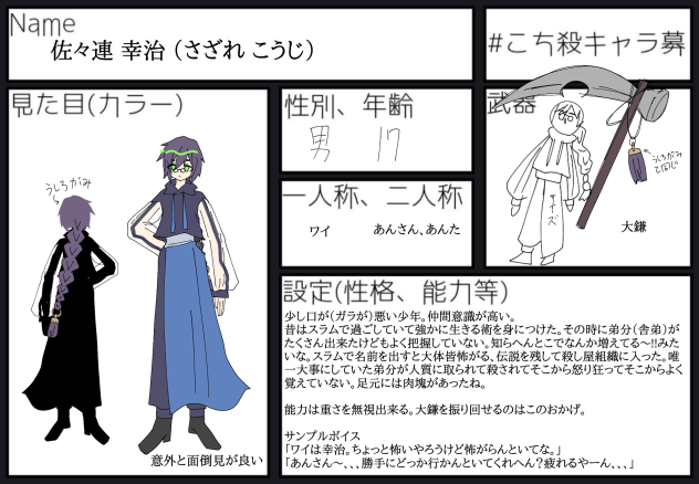 キャラ募参加通ります〜