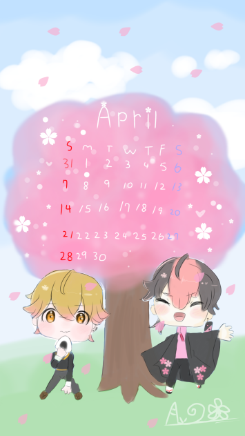 4月の壁紙スマホverみこらん