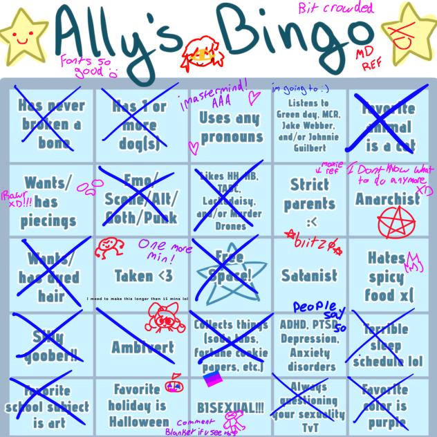 Allys bingo!!!!