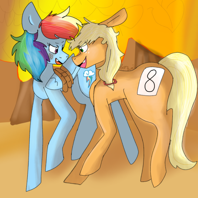 Speedpaint-AppleJack and Rainbow dash