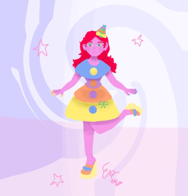 colorful clown girl (idk)