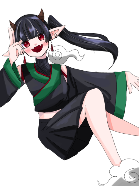 鬼ﾉ宴　おもち様の線描お借りしました!!