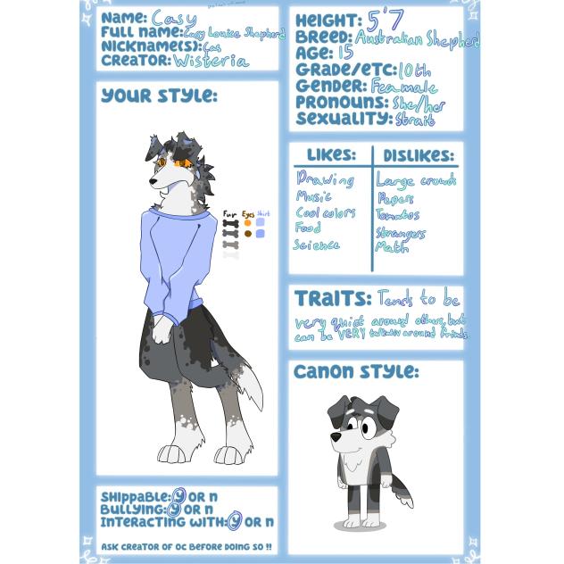 Bluey oc for ThatRandonArtist's Bluey AU