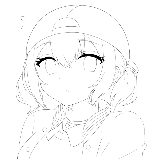 照れこはねちゃん 線画