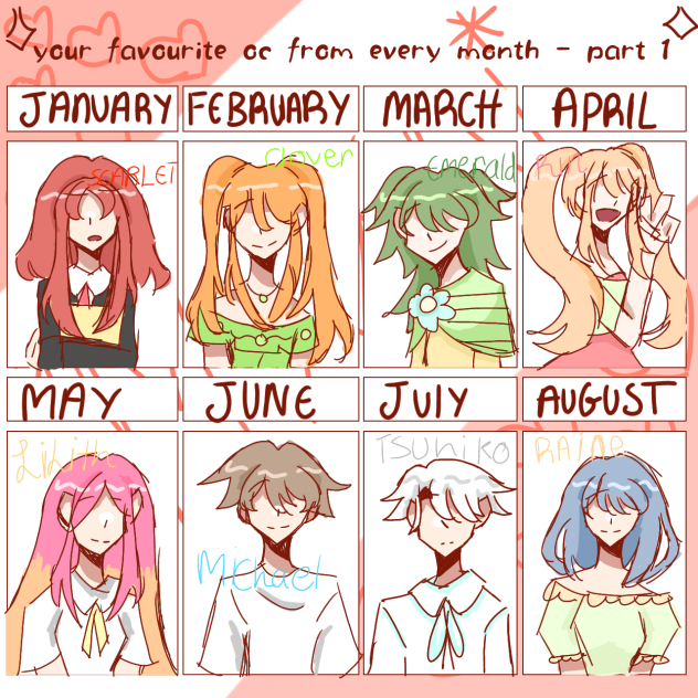 draw Ur fav oc from each month