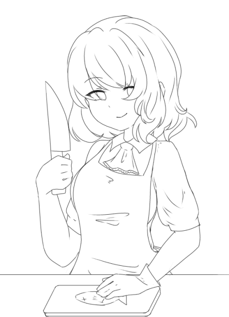 Yuuka knife lineart