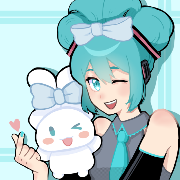 Miku and cinnamon roll - ibisPaint