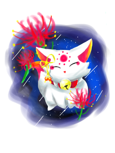 狐子と紅い花