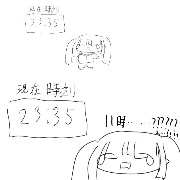 時計を見て思考力が終わる主の図