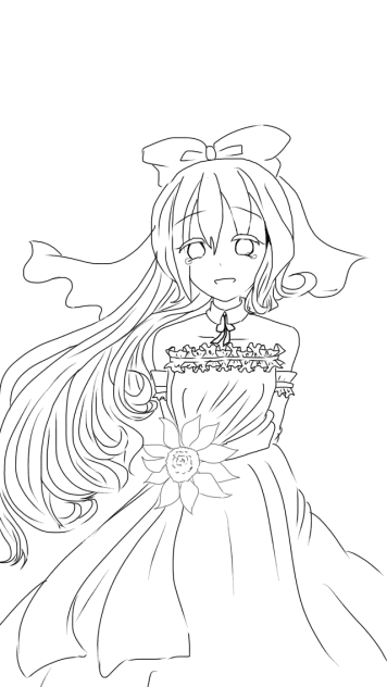 線画  陽だまりの花嫁