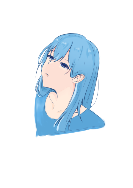 上を見ている女の子　練習