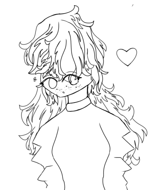 A Beautiful Girl I drew for fun Lineart