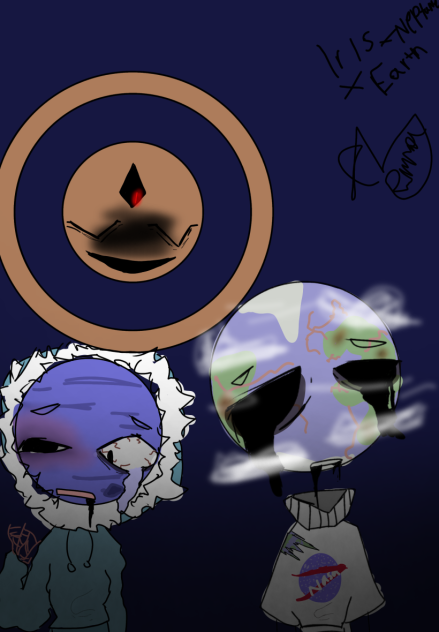 Iris and Neptune and earth (Neptune back