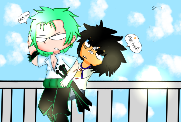 mini luffy and zoro