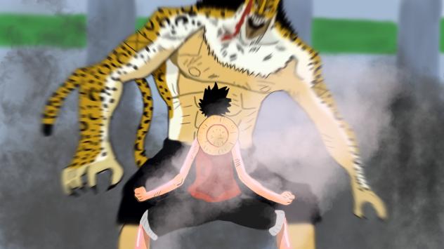 Luffy frente a Lucci