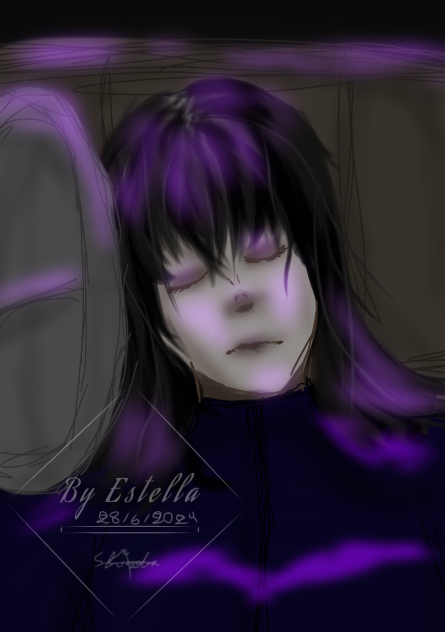 Sleeping on the airplane - ibisPaint