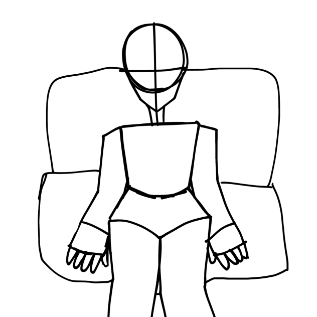 sketch d persona sentada