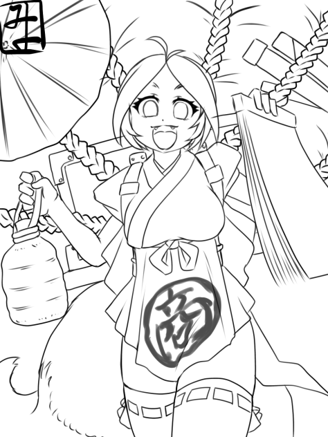 たぬきちゃん　ぬり絵