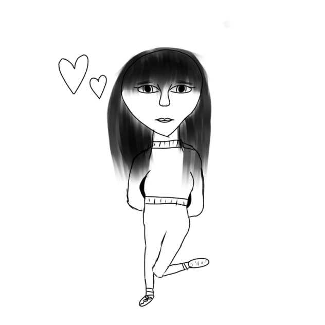 Girl with hearts