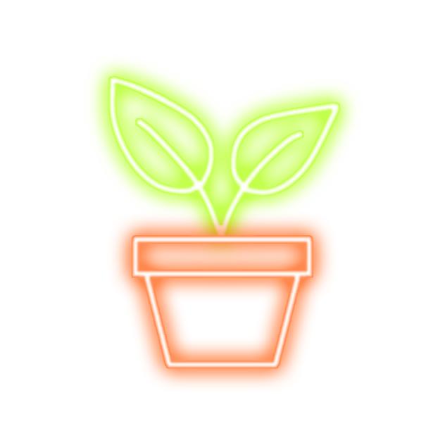 Plant pot neon sign