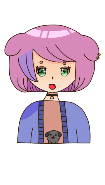 デフォルメ二毛犬
