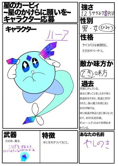 キャラ募集やらせていただきました