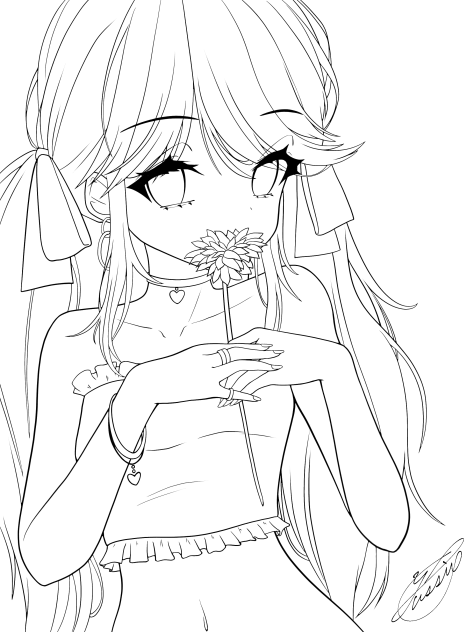 flower kiss（線画）