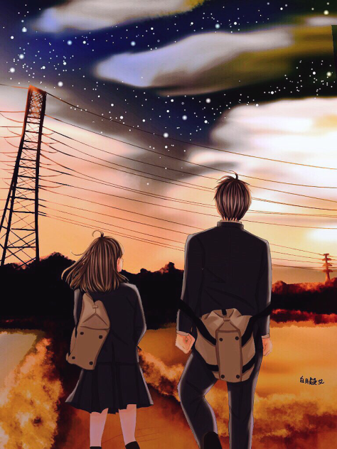 鉄塔と夕日