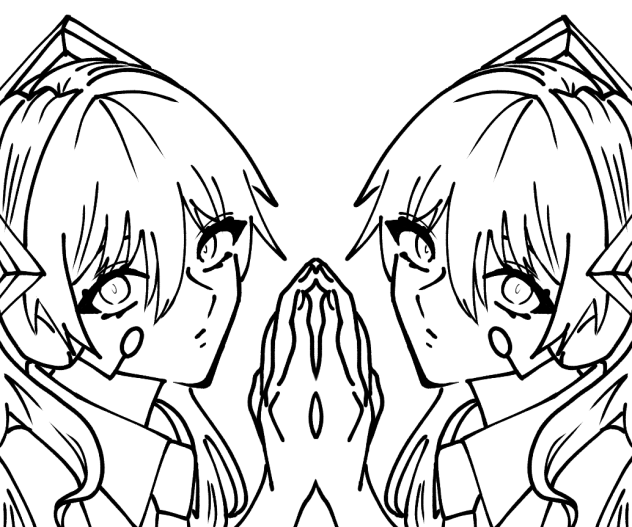 3月9日ミクちゃん(線画)